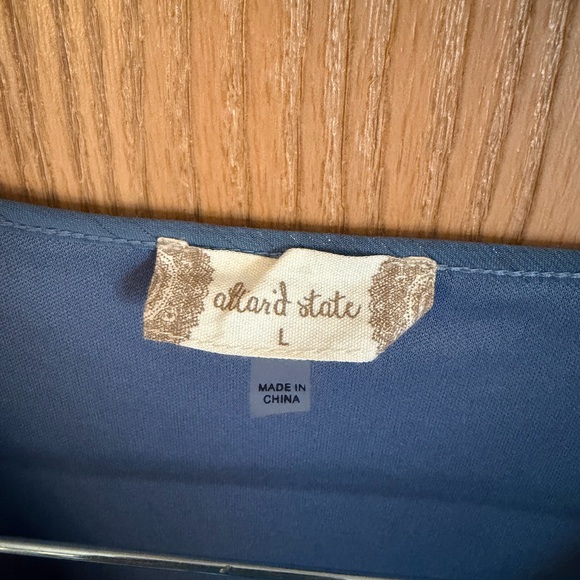 ALTAR’D STATE Like New Dusty Blue Sparkle Ruffle Long Sleeve Mini Dress Size L - Picture 4 of 10